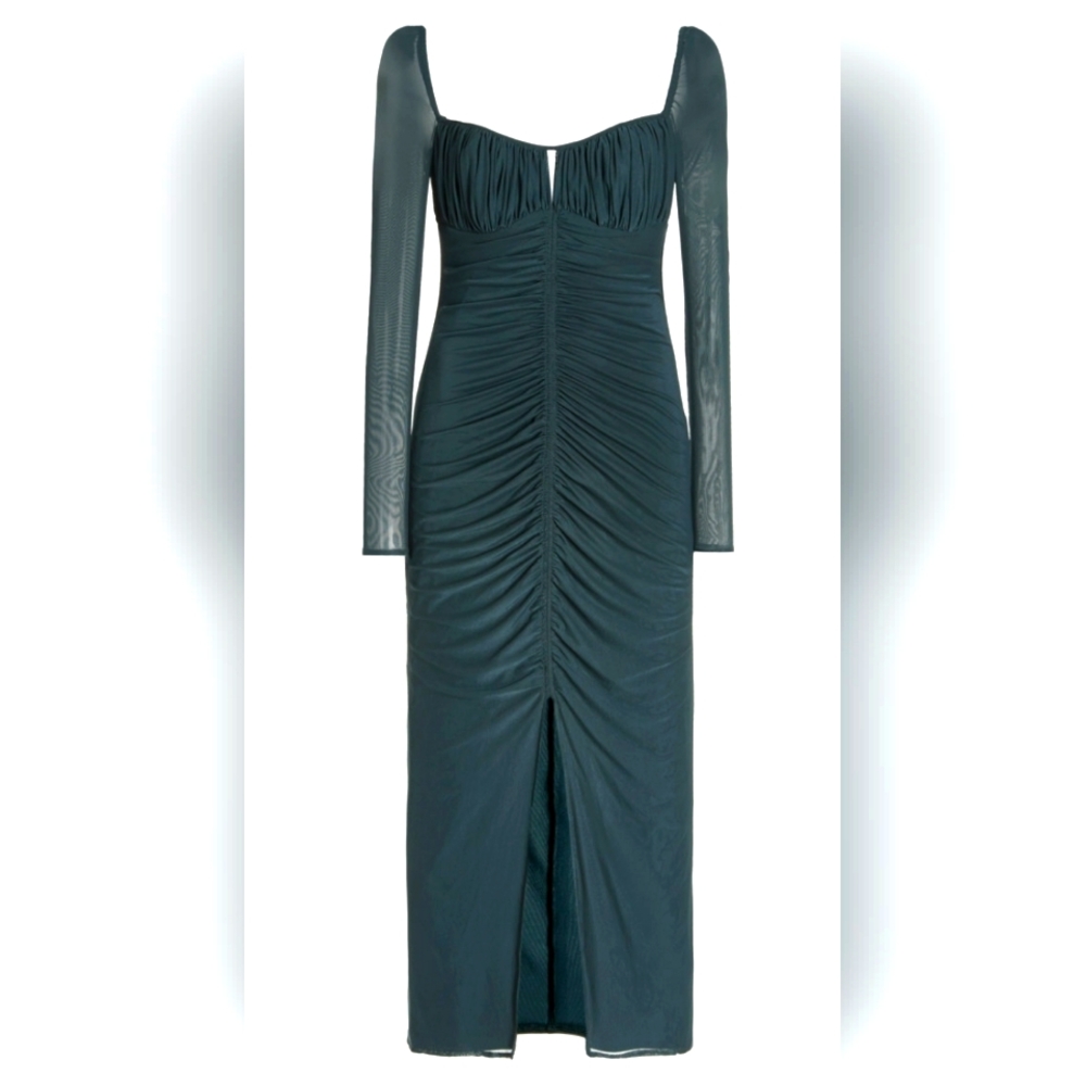Self portrait Powermesh Ruchell mini dress light green Size 8